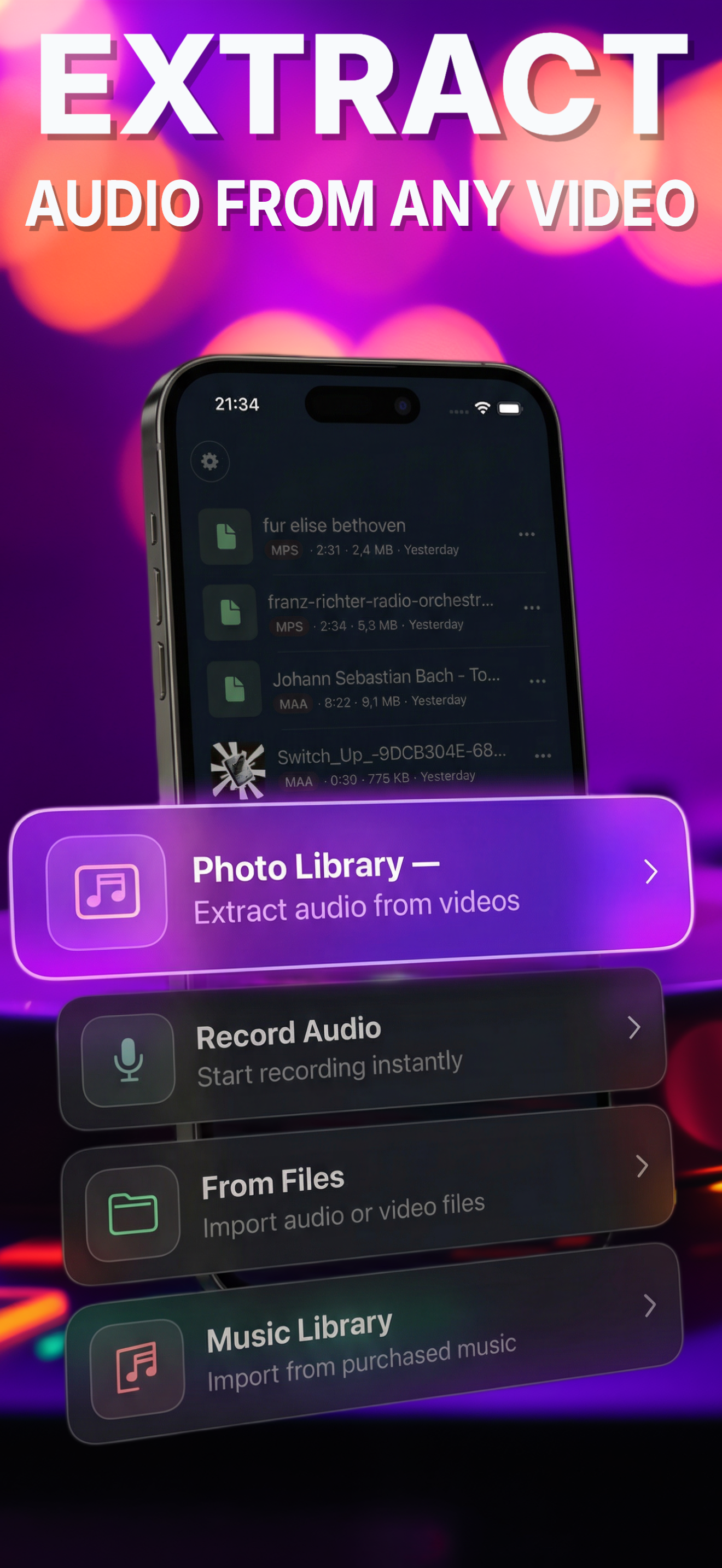 Clipex extract audio screen