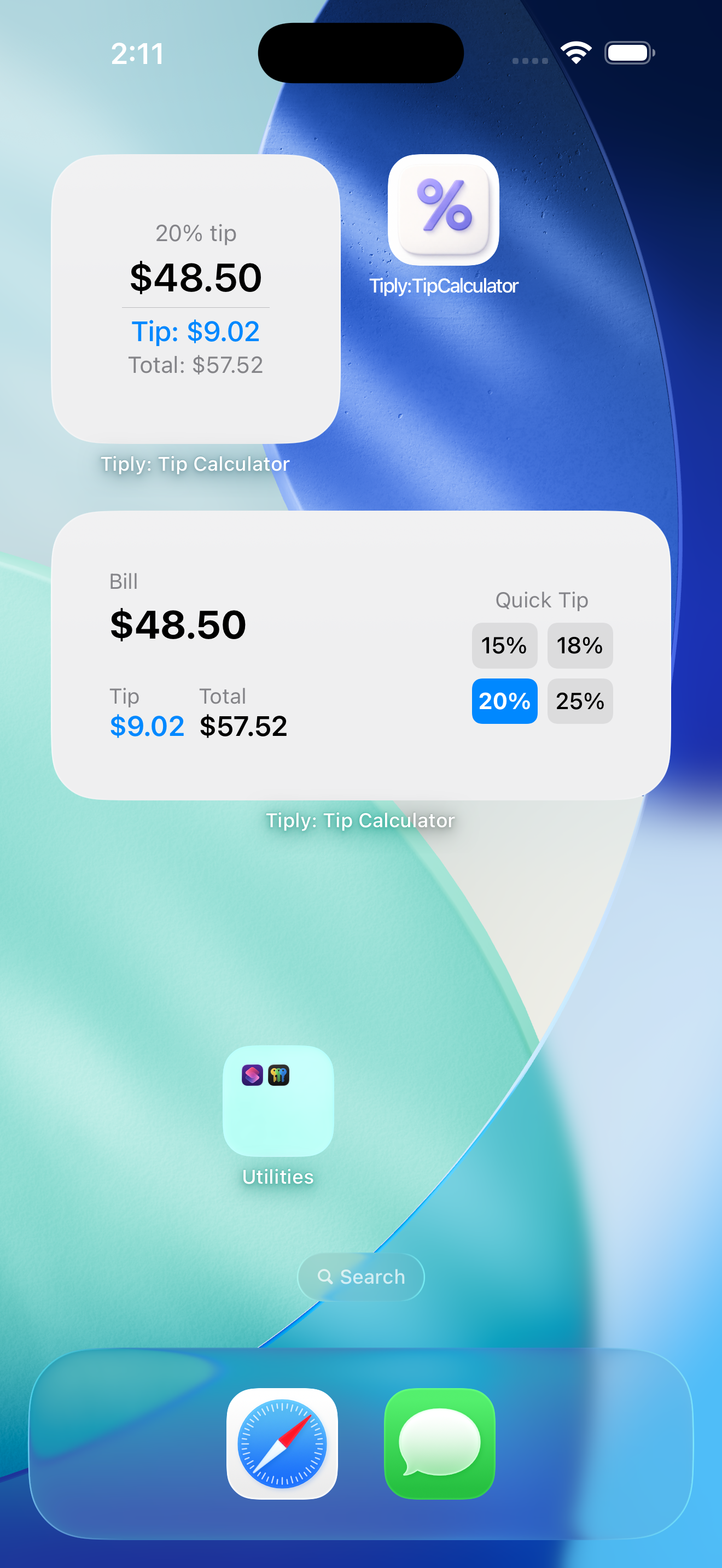 Tiply widget preview